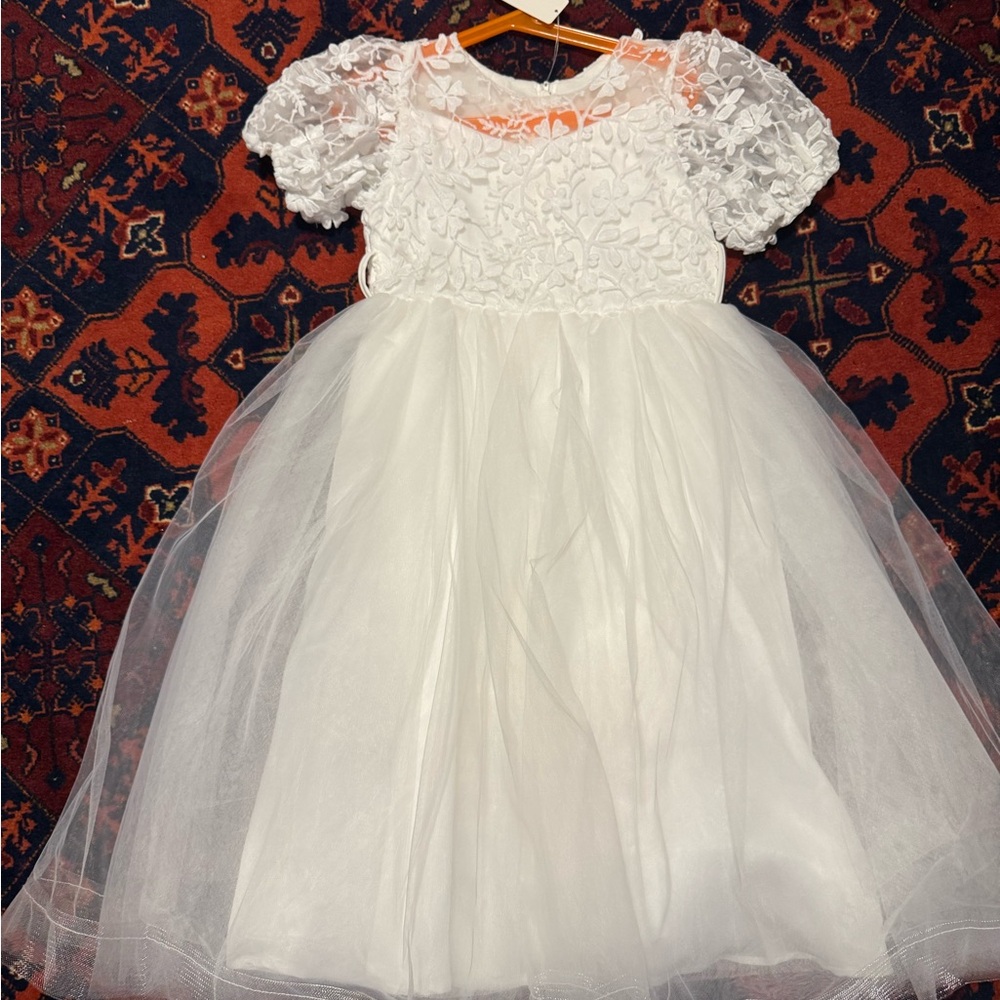 White Lace and Tulle Dress